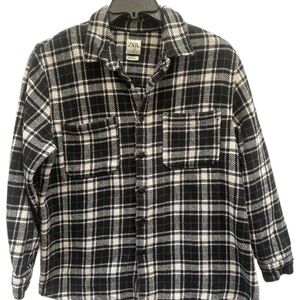 Zara Black and White Plaid Shirt # A01